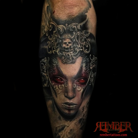 Rember, Dark Age Tattoo Studio - Vampiric Portrait